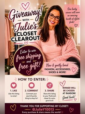 Free Giveaway ~ You Won Julie’s Giveaway ~ Congrats on your Free Shipping!